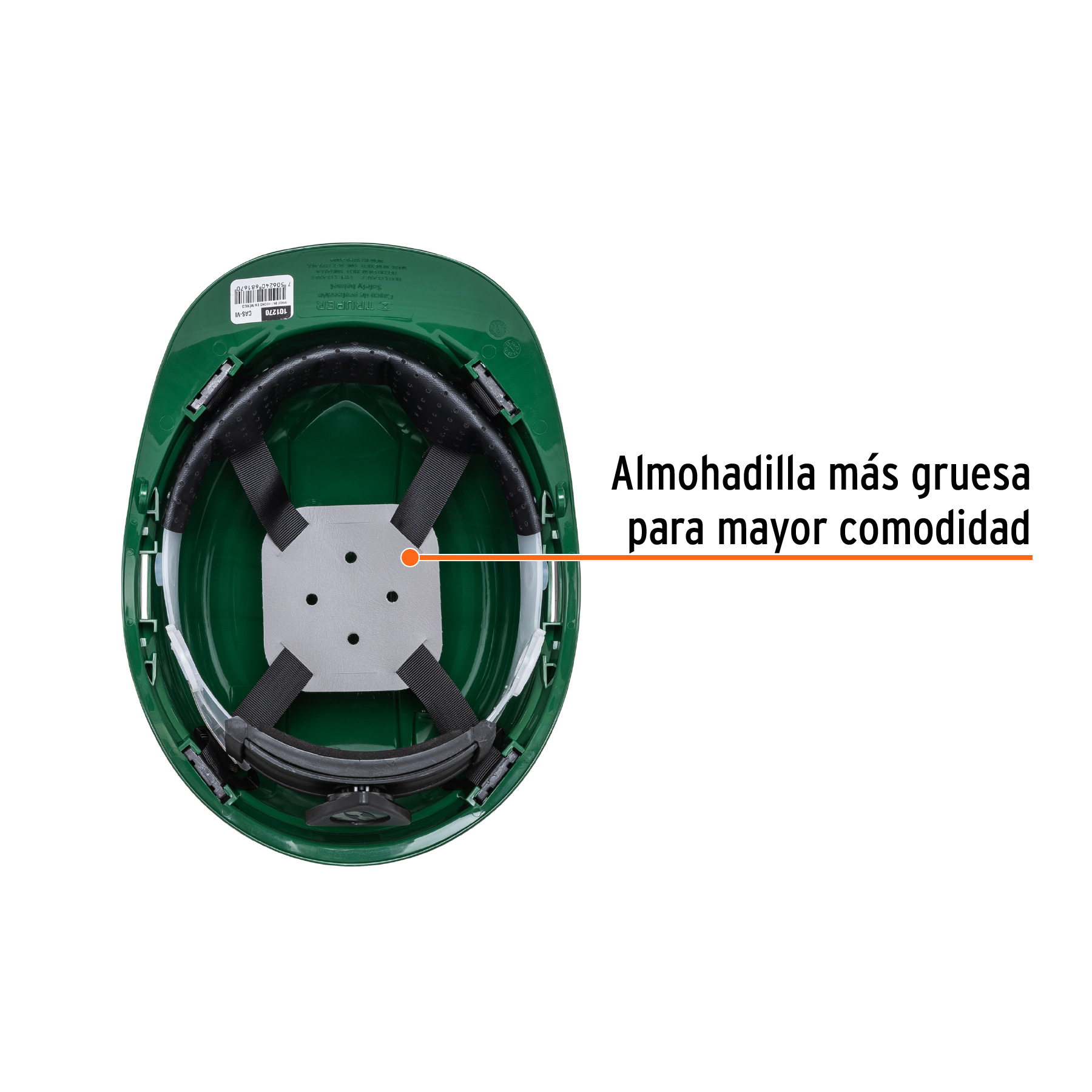 Casco de seguridad ventilado, ajuste de matraca, verde - Imagen 3
