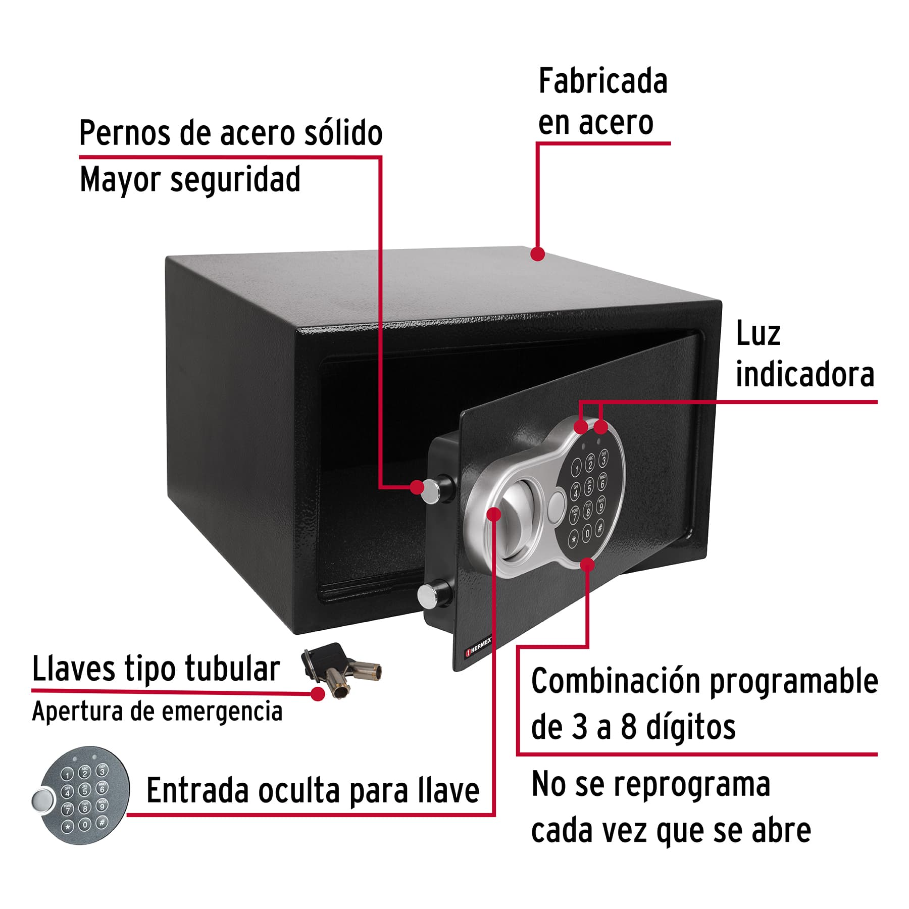 Caja de seguridad electrónica, chica, HERMEX - Imagen 3