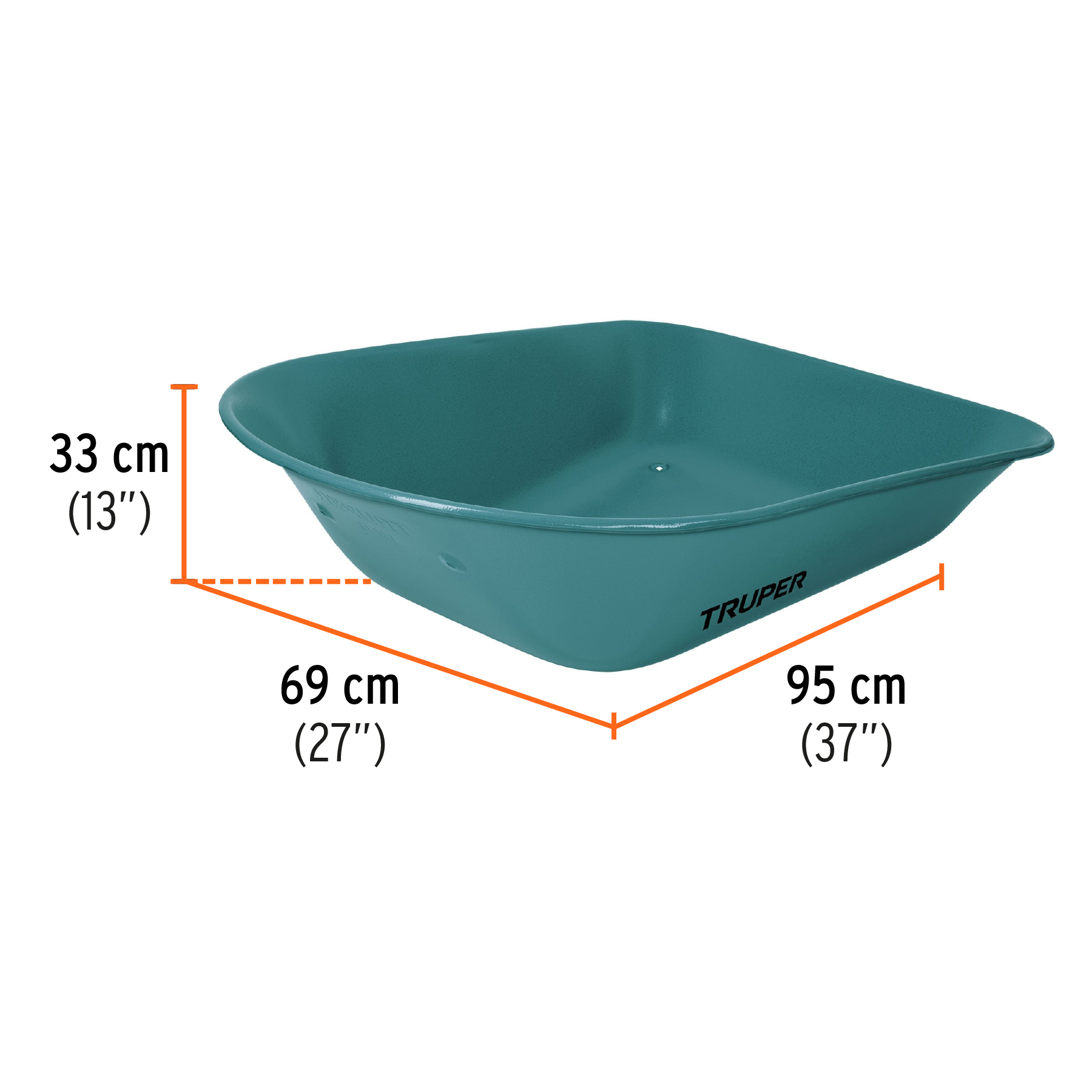 Carretilla 5 ft3 Neumática, bastidor tubular, TRUPER - Imagen 3