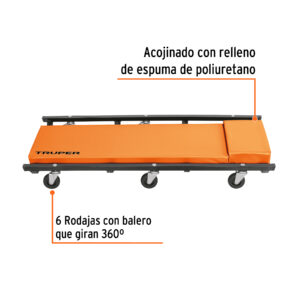 Cama de acero 36' para mecánico, TRUPER - Imagen 3