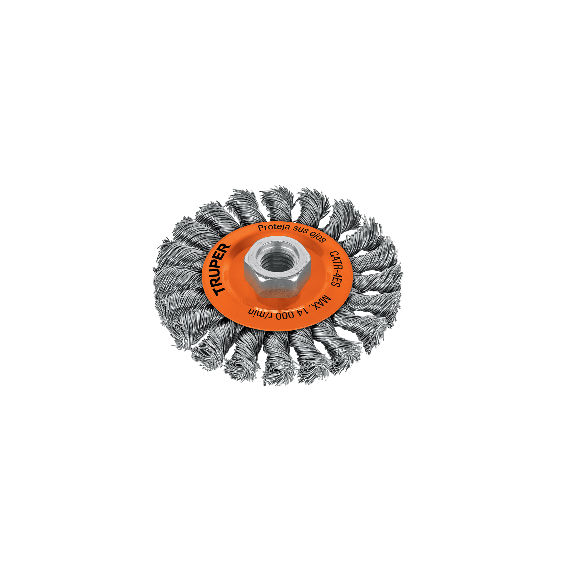 Carda circular 4' alambre trenzado, eje 5/8'-11, TRUPER - Imagen 2