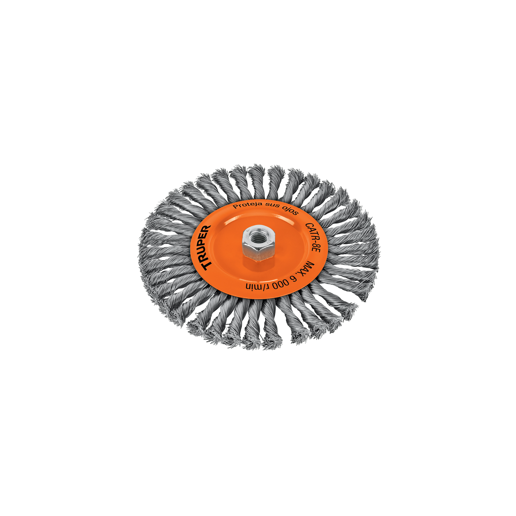 Carda circular 8' alambre trenzado, eje 5/8'-11, TRUPER - Imagen 2