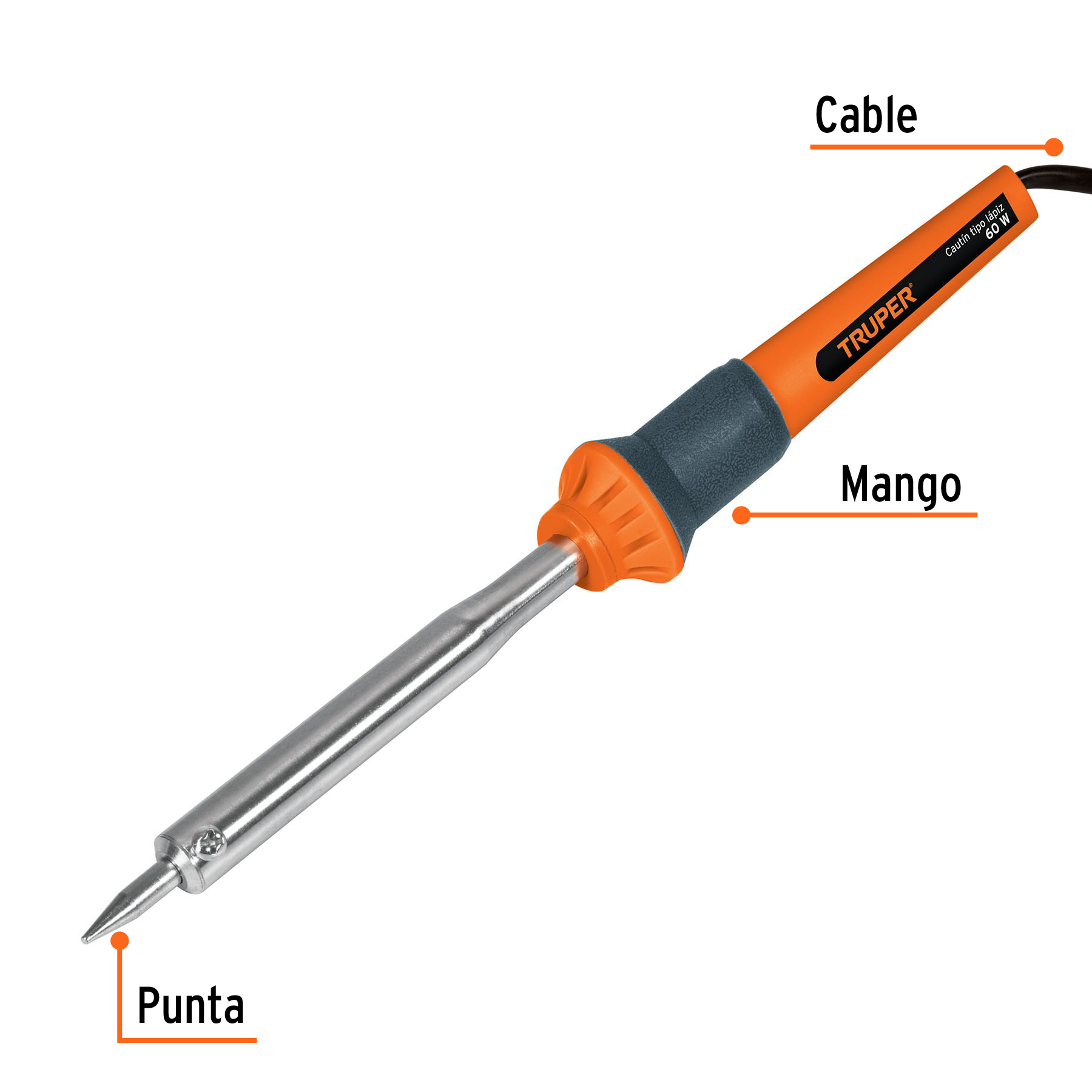Cautín 60 W tipo lápiz para trabajo pesado, TRUPER - Imagen 3
