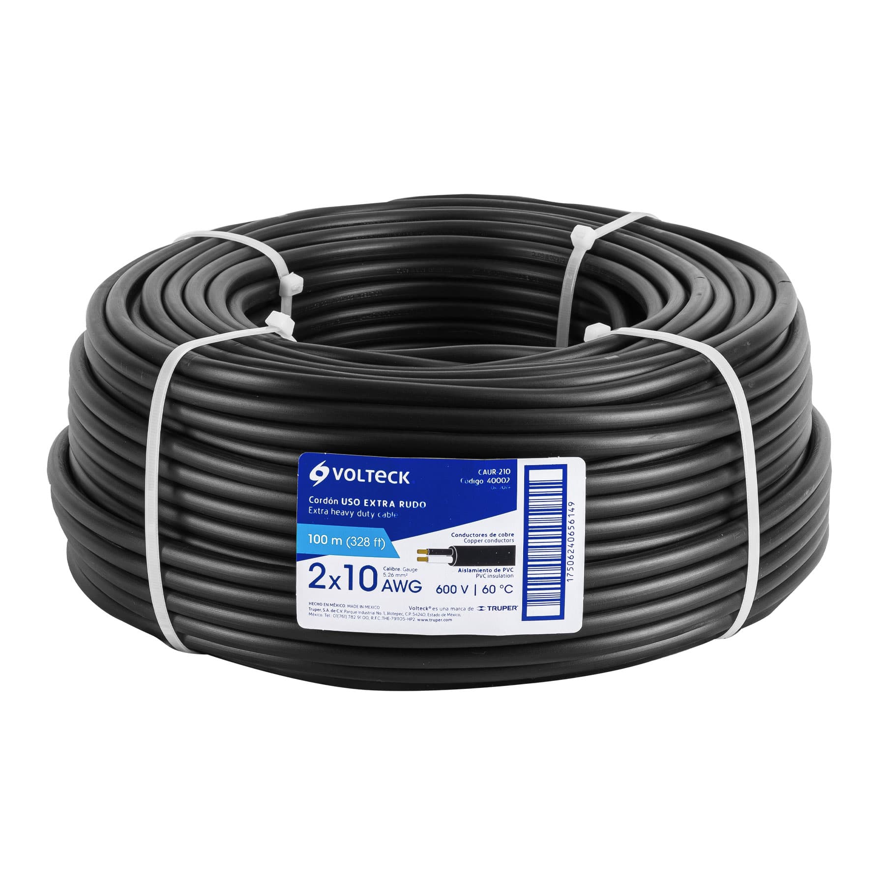 Metro de cable uso extra rudo 2 x 10 AWG en rollo de 100 m - Imagen 2