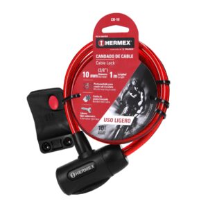 Candado de cable con llave, 10 mm X 1.0 m, HERMEX - Imagen 4