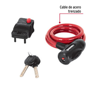 Candado de cable con llave, 10 mm X 1.0 m, HERMEX - Imagen 3