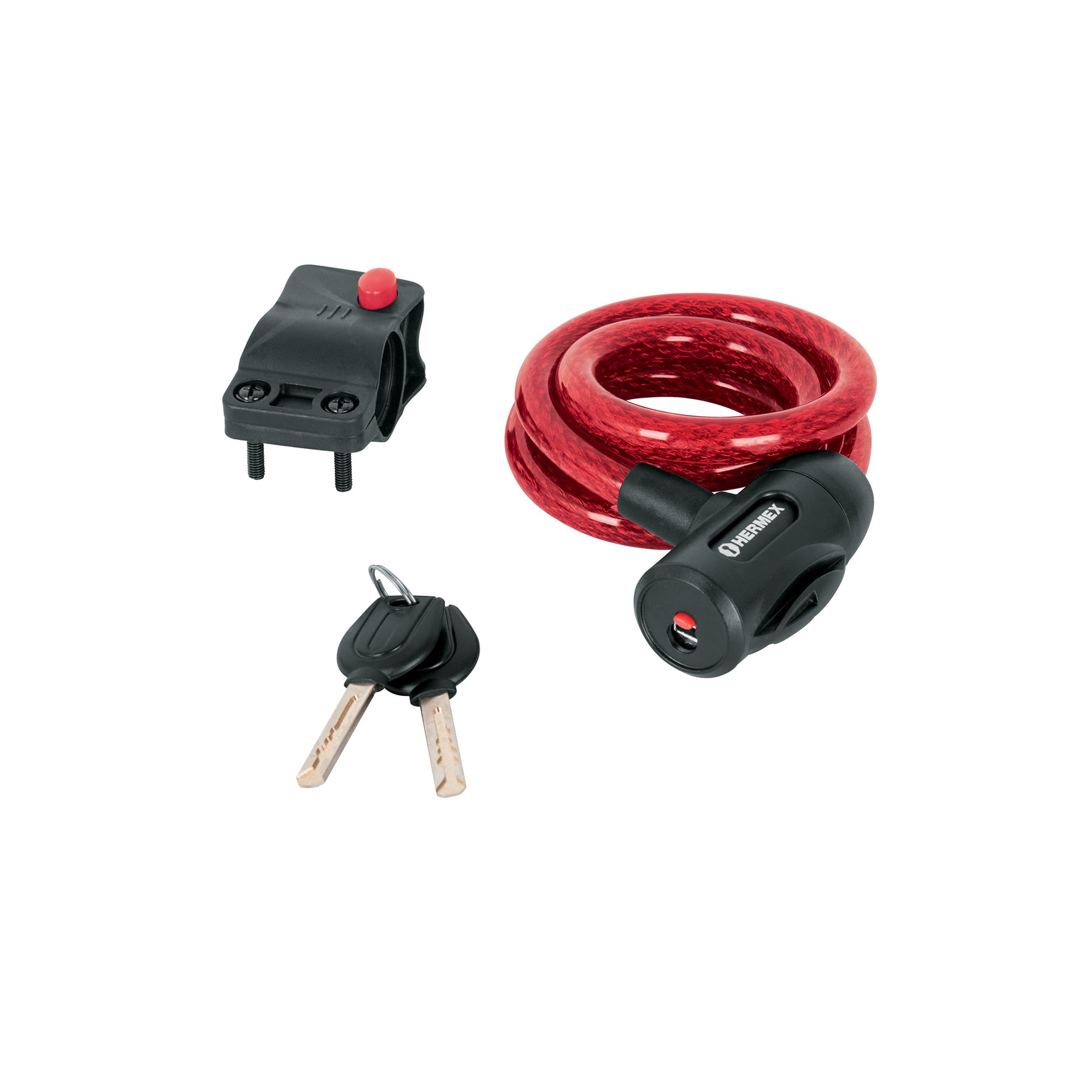 Candado de cable con llave, 12 mm X 1.0 m, HERMEX - Imagen 2