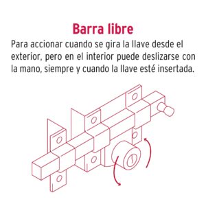 Cerradura de barra libre con 2 llaves estándar, HERMEX - Imagen 5