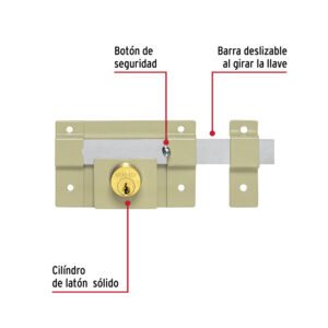 Cerradura de barra libre con 2 llaves estándar, HERMEX - Imagen 3