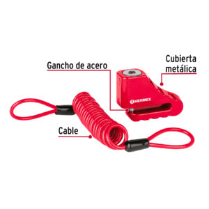 Candado freno de disco motocicleta, 5.5 mm, llave de disco - Imagen 5