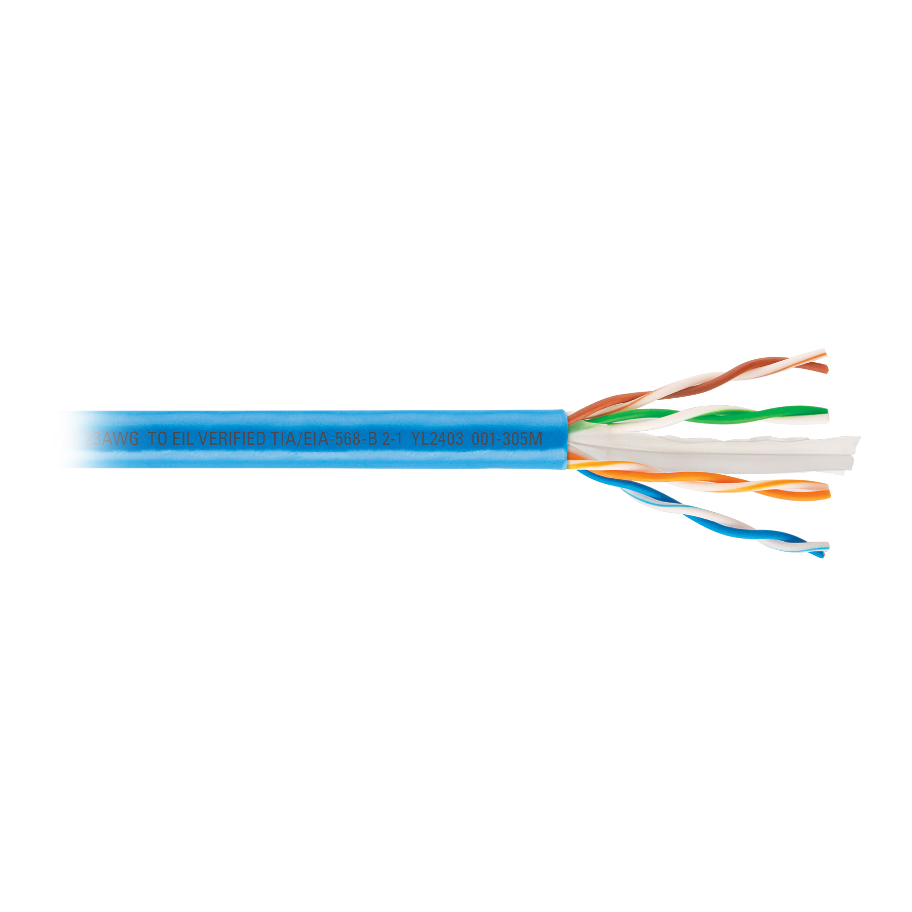 Metro de cable UTP CAT6, Bobina de 305m, azul, VOLTECK - Imagen 3