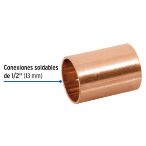 Cople de cobre 1/2', sin ranura, FOSET - Imagen 3