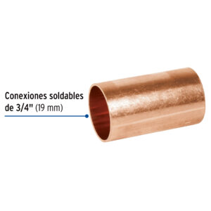 Cople de cobre 3/4', sin ranura, FOSET - Imagen 3
