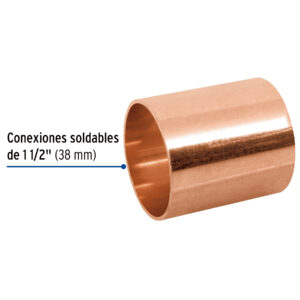 Cople de cobre 1-1/2', sin ranura, FOSET - Imagen 3