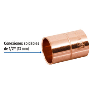 Cople de cobre 1/2', con ranura, FOSET - Imagen 3