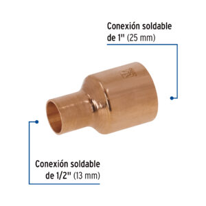 Reducción campana de cobre 1 x 1/2', FOSET - Imagen 3