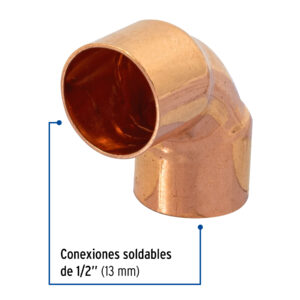Codo 90° de cobre 1/2', FOSET BASIC - Imagen 3