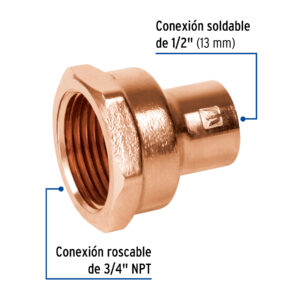 Conector reducido hembra 1/2 x 3/4', FOSET - Imagen 3
