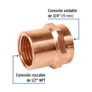 Conector reducido hembra 3/4 x 1/2', FOSET - Imagen 3