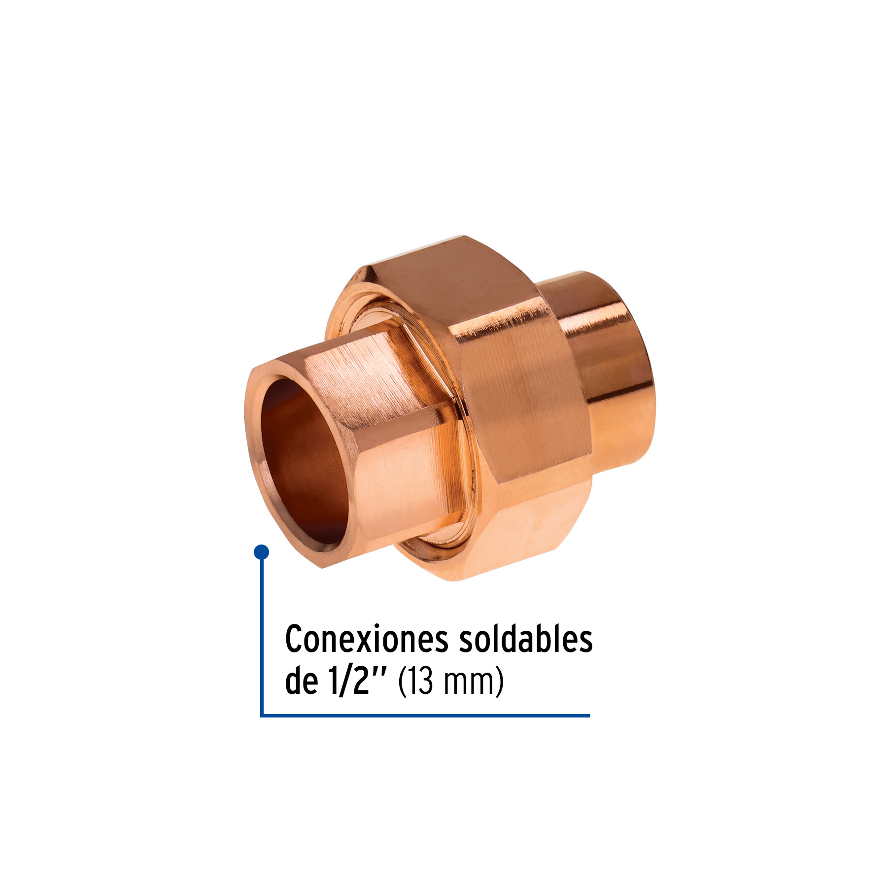 Tuerca unión de cobre de 1/2', FOSET BASIC - Imagen 3