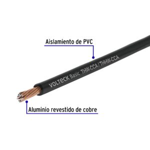Rollo de 100 metros de cable THW CCA 8 AWG negro, BASIC - Imagen 3