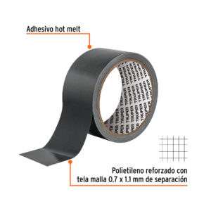 Cinta negra para ducto 10 m x 48 mm, espesor 0.19 mm, TRUPER - Imagen 3
