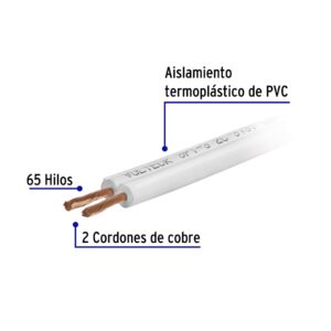 Metro de cordón dúplex flexible SPT 12 AWG en carrete 300 m - Imagen 3