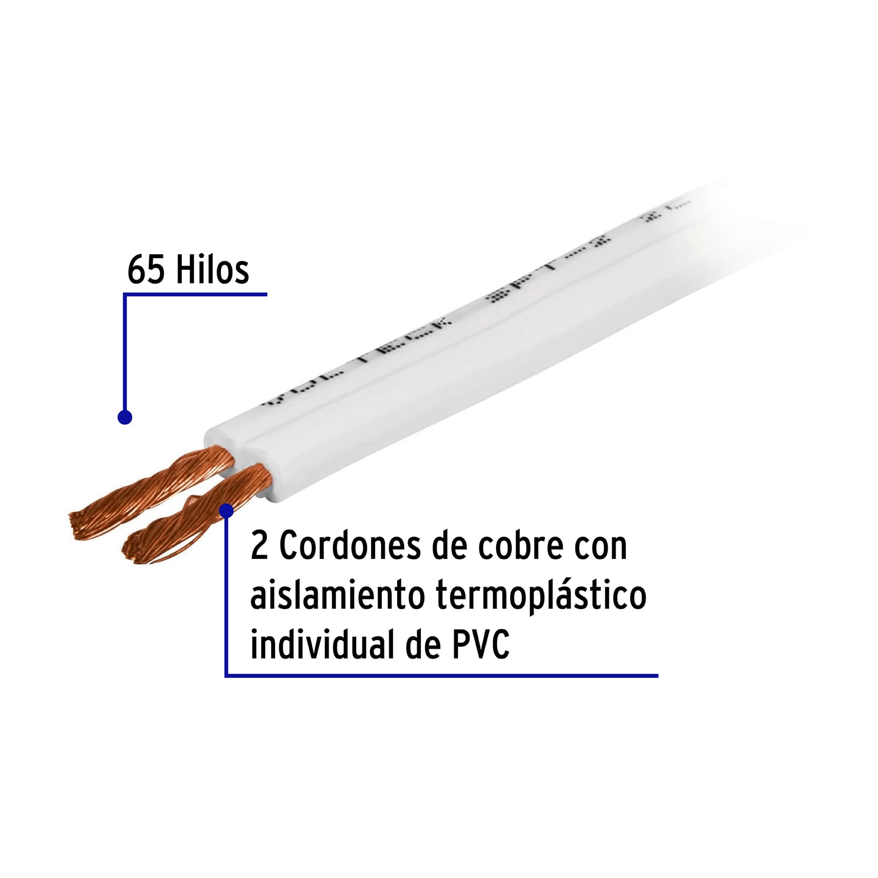 Rollo de 100 m cordón dúplex 12 AWG, VOLTECK - Imagen 3
