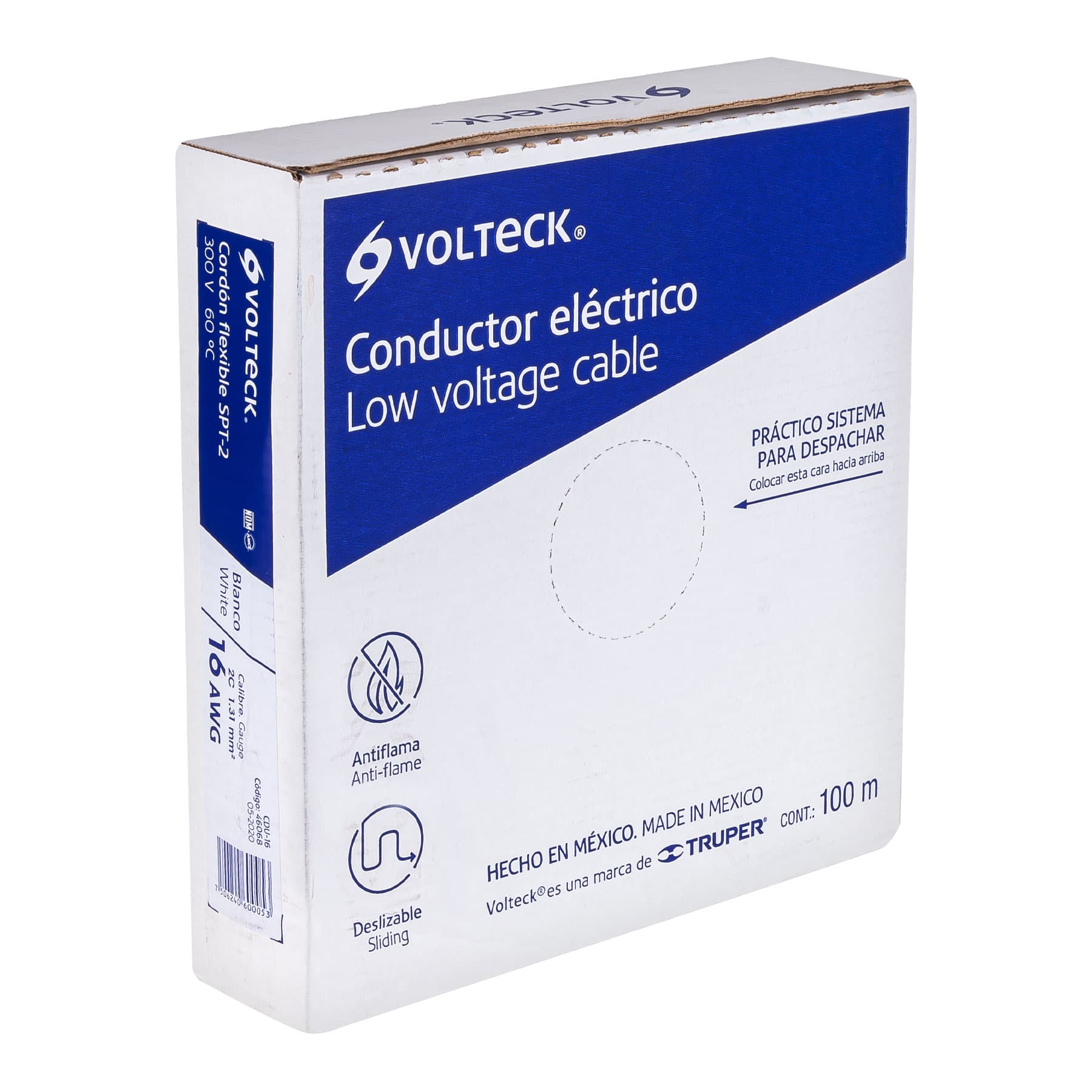 Rollo de 100 m de cordón dúplex flexible SPT 16 AWG, VOLTECK - Imagen 4