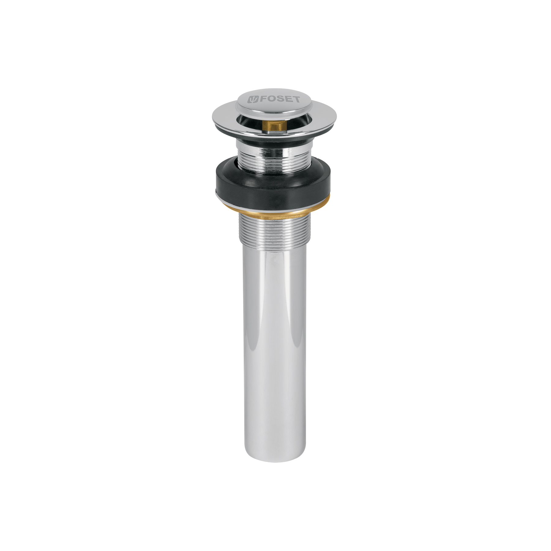 Contra para lavabo, sin rebosadero, sistema push, cromo