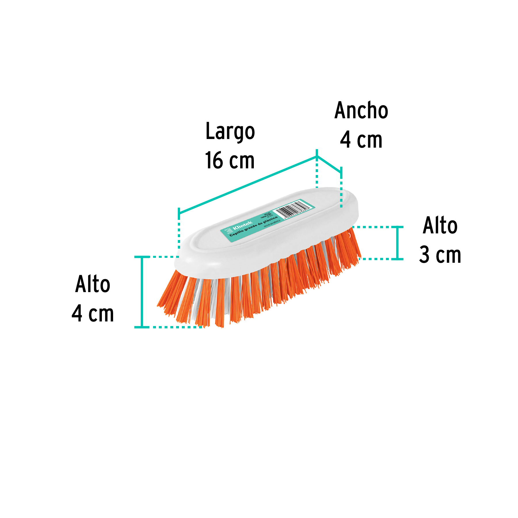 Cepillo grande de plástico, KLINTEK - Imagen 5