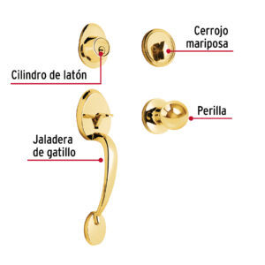 Jaladera/perilla, Lugo llave-mariposa,Latón Brillante,HERMEX - Imagen 5
