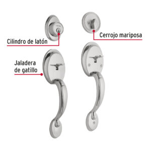 Doble jaladera y perilla, Berna mariposa, cromo mate, BASIC - Imagen 5