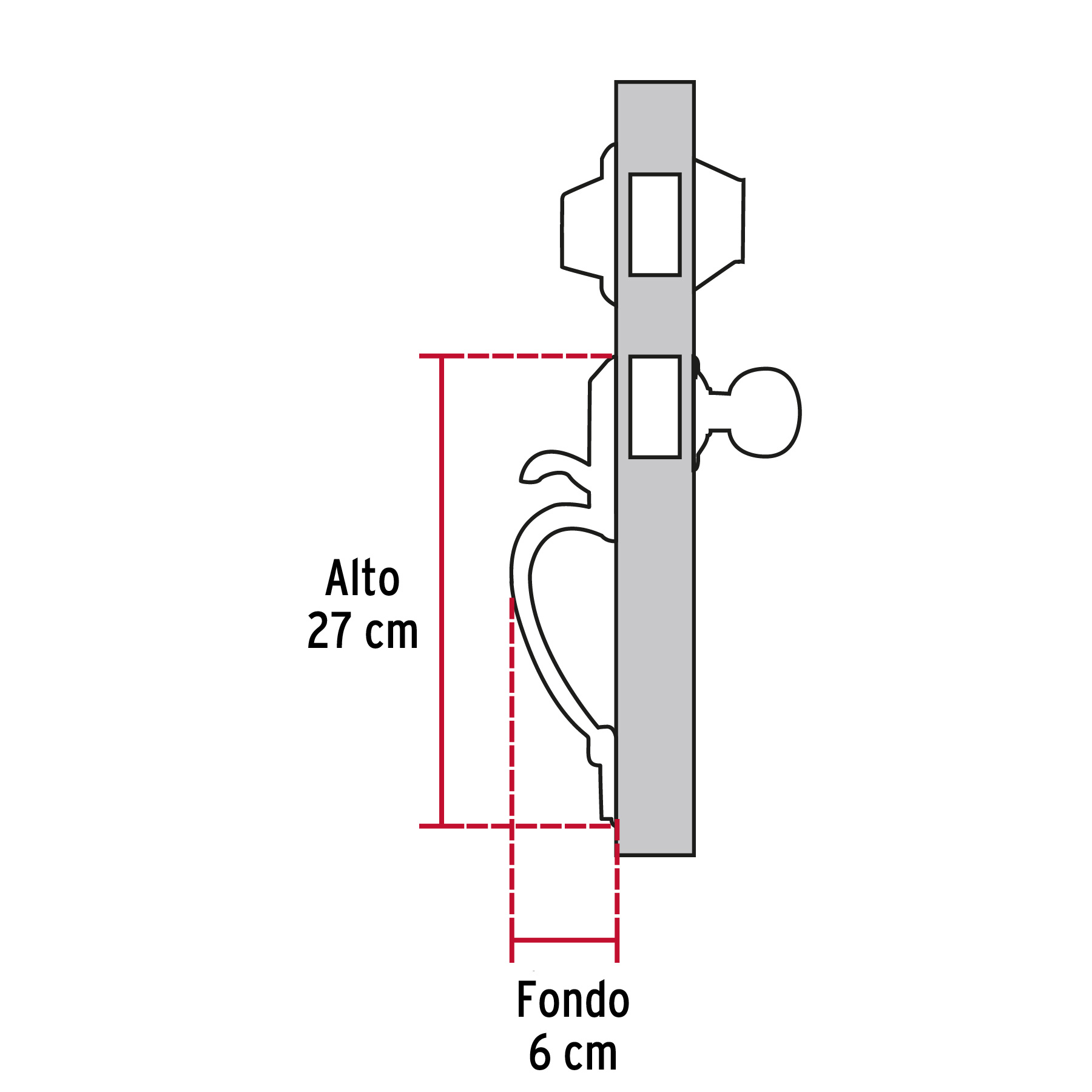 Jaladera y perilla, Berna llave-llave, cromo mate, BASIC - Imagen 6