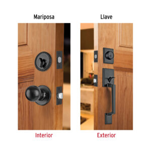 Jaladera/perilla/cerrojo, Porto llave-mariposa, Negro - Imagen 6