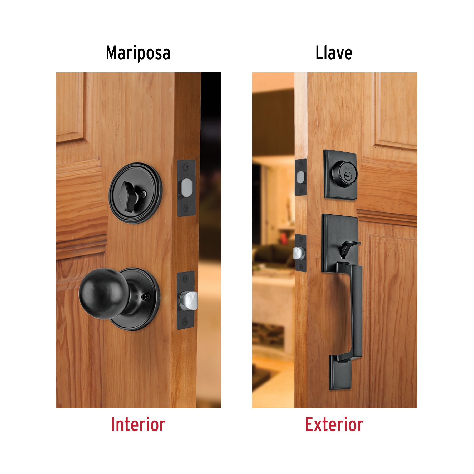 Jaladera/perilla/cerrojo, Porto llave-mariposa, Negro - Imagen 6