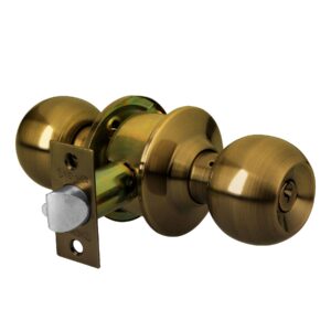 Cerradura tipo esfera para recámara, latón antiguo, HERMEX - Imagen 3