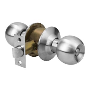 Cerradura tipo esfera para baño, cromo mate, HERMEX - Imagen 3