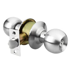 Cerradura tipo esfera para recámara, cromo mate, HERMEX - Imagen 3