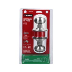 Cerradura tipo oval para baño, cromo mate, HERMEX - Imagen 7