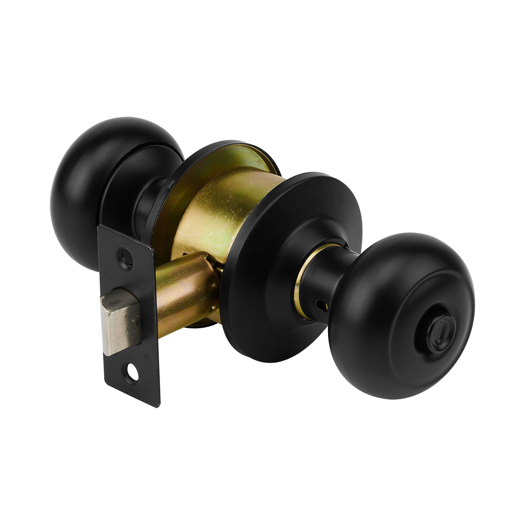 Cerradura pomo, negro, oval, baño, HERMEX - Imagen 2