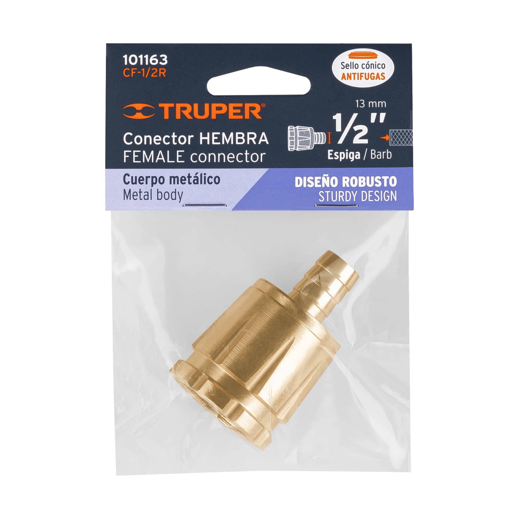 Conector 1/2' hembra robusto de aluminio, TRUPER - Imagen 4