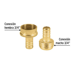 Juego conectores 1/2' macho/hembra de latón laminado, PRETUL - Imagen 3