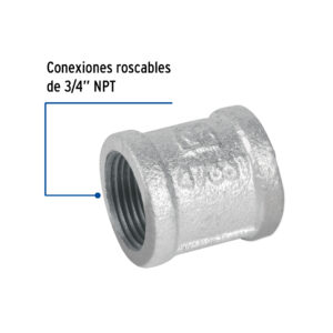 Cople reforzado de acero galvanizado de 3/4', FOSET - Imagen 3