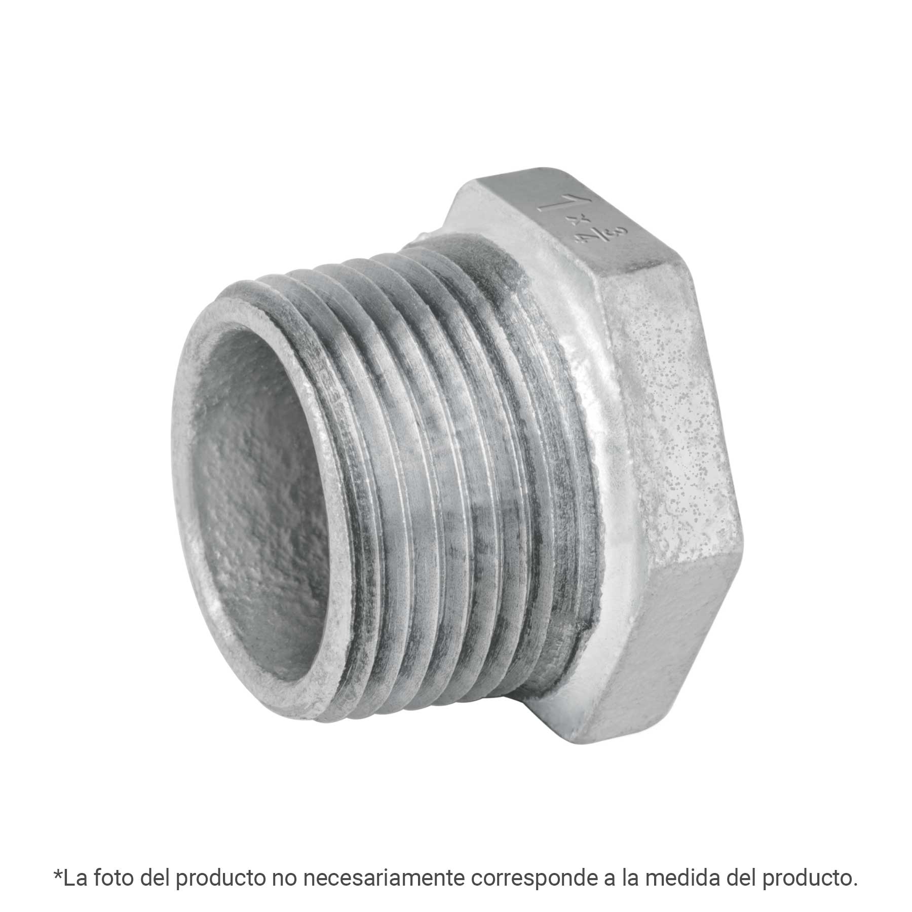 Reducción bushing acero galvanizado 2x1/2', FOSET - Imagen 2