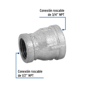 Reducción campana acero galvanizado 3/4' x 1/2', FOSET - Imagen 3