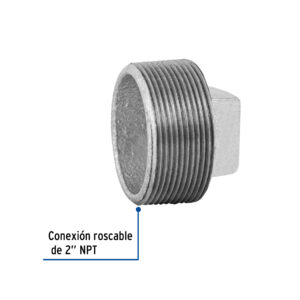 Tapón macho 2' de acero galvanizado, FOSET - Imagen 3