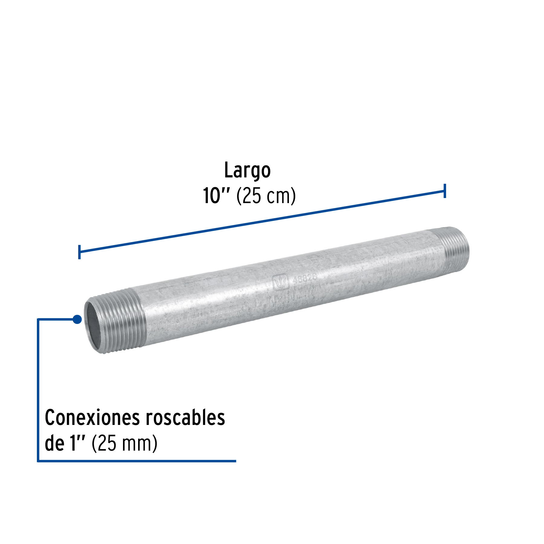 Niple de acero galvanizado 1 x 10', FOSET - Imagen 3