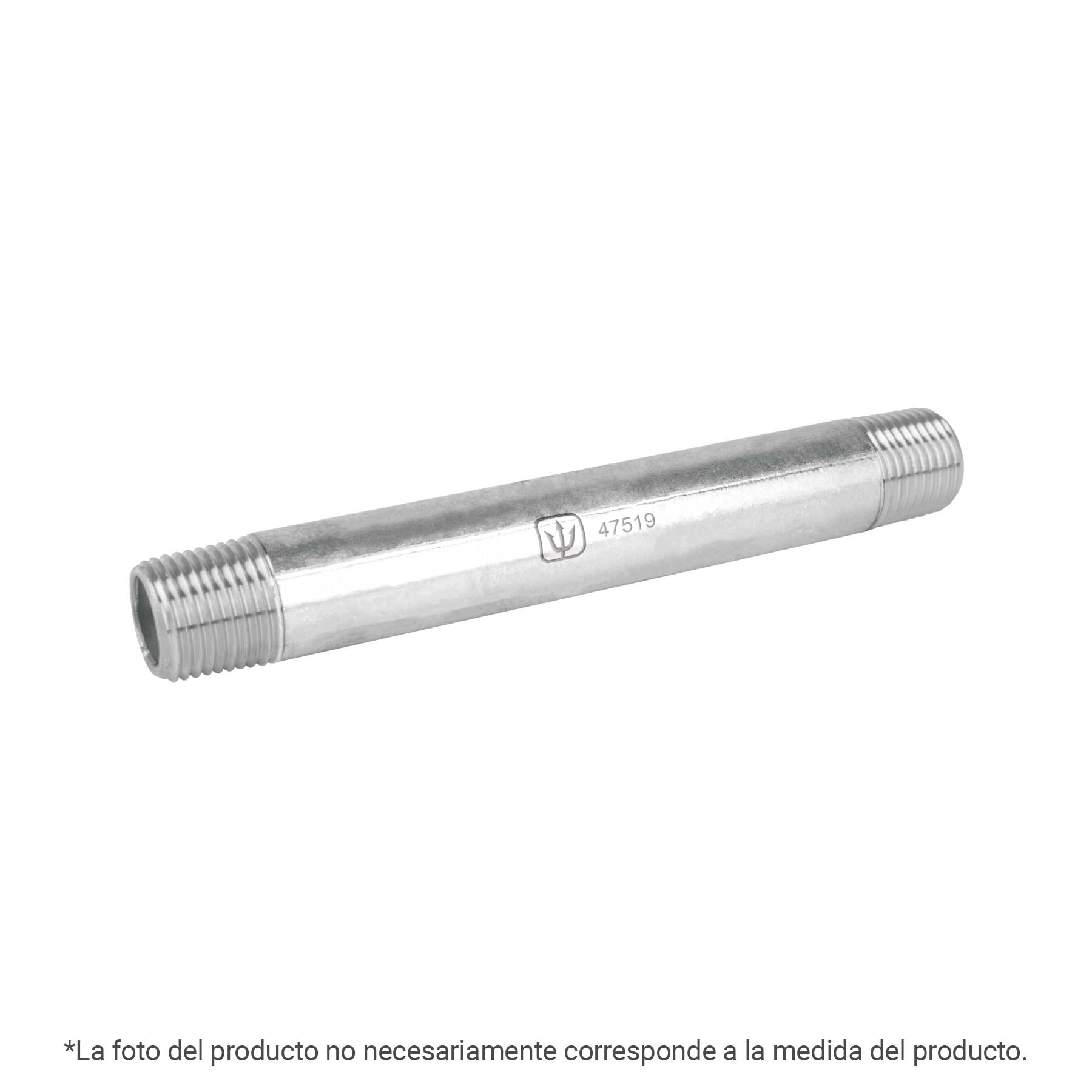 Niple de acero galvanizado 1/4' x 3', FOSET - Imagen 2