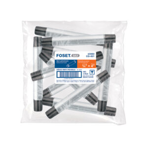 Niple de acero galvanizado 1/4' x 4', FOSET - Imagen 3